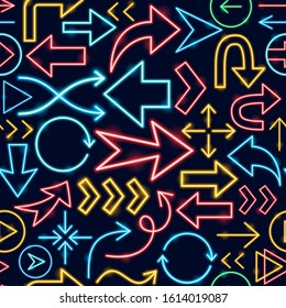 Arrow Seamless Pattern. Vector Illustration of Direction Promotion.