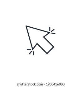  Arrow for selection and control. Cursor. Vector linear icon isolated on white background.