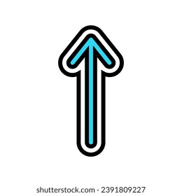 Nach oben Pfeil senden Datenfarbsymbol Vektorgrafik. nach oben, Pfeil für das Senden von Datenzeichen. einzelne Symbolillustration