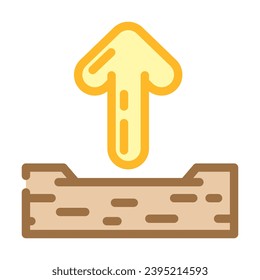 Nach oben Pfeil senden Datenfarbsymbol Vektorgrafik. nach oben, Pfeil für das Senden von Datenzeichen. einzelne Symbolillustration