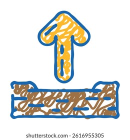 up arrow sending data doodle icon sketch vector. up arrow sending data sign. isolated symbol illustration