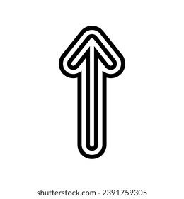 Nach oben Pfeil senden Datenzeilensymbol Vektorgrafik. nach oben, Pfeil für das Senden von Datenzeichen. isoliertes Kontursymbol