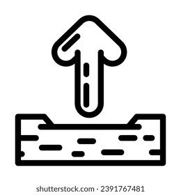 up arrow sending data line icon vector. up arrow sending data sign. isolated contour symbol black illustration