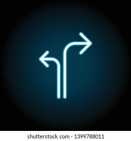 arrow separate neon icon. Simple thin line, outline vector of Arrow icons for UI and UX, website or mobile application on dark blue gradient background