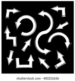  arrow set of black collection symbol