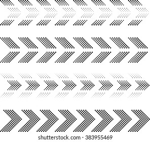 Arrow Set. Collection of four Dots Arrows.