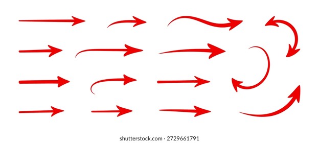 Arrow set. Collection of hand drawn arrows.