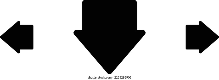Conjunto de flechas. Diferentes iconos de dirección negra, colección de ilustraciones vectoriales para diseño web