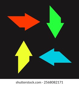 Arrow set, direction symbol, vector illustration.