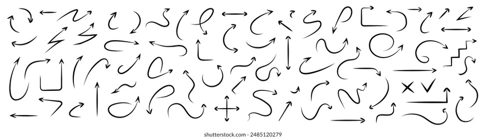Arrow set hand draw black color style