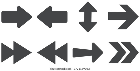 Conjunto de flechas. Flechas dibujadas a mano, Cursor, conjunto de Vectores.