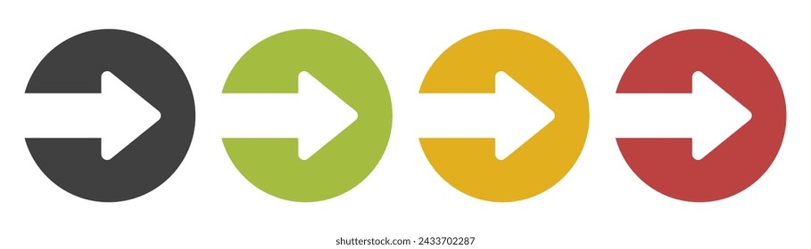 Arrow set icon. Colored arrow symbols. Isolated vector graphic elements with arrows.