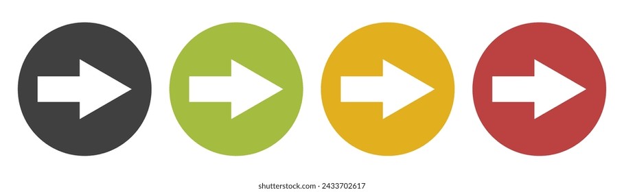 Arrow set icon. Colored arrow symbols. Isolated vector graphic elements with arrows.