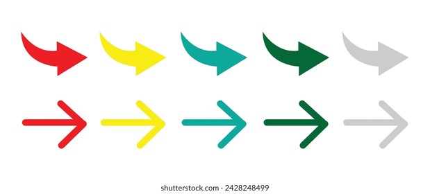 Arrow set icon. Colorful arrow symbols. Arrow isolated vector graphic elements. Vector illustration. Eps file 403. svg