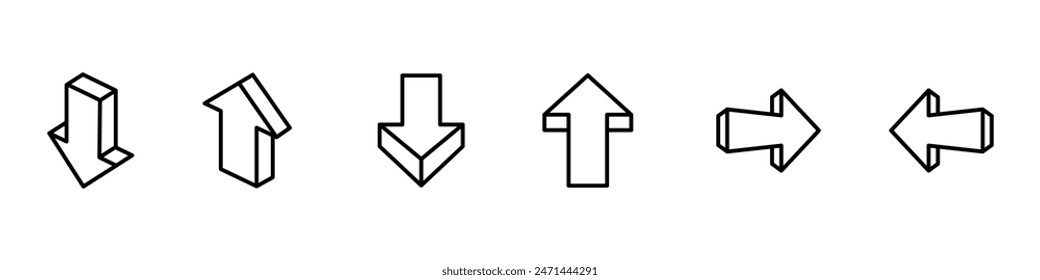 Arrow set icon. Colorful arrow symbols. Arrow isolated vector graphic elements. Vector Illustration. Vector Graphic. EPS 10