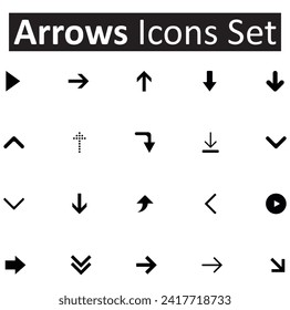 arrow set icon design. flat sing web and app elements. neon black mini icon sets. isolated new concepts. social media post templates.  