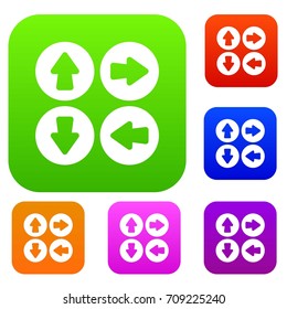 Arrow set set icon in different colors isolated vector illustration. Premium collection