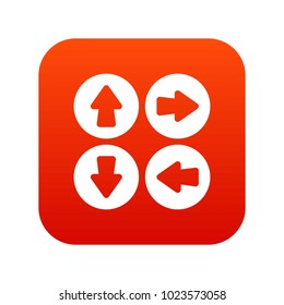 Arrow set icon digital red for any design isolated on white vector illustration