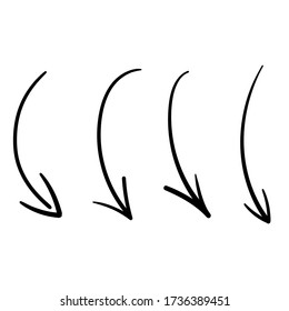 Arrow Set Icon Hand Drawing Design Element - Vector