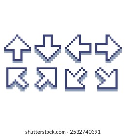 Icono de conjunto de flechas pixel art