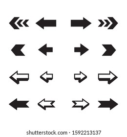 Arrow set icon vector. Collection arrow vector illustration. Simple design on white background.