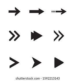 Arrow set icon vector. Collection arrow vector illustration. Simple design on white background.