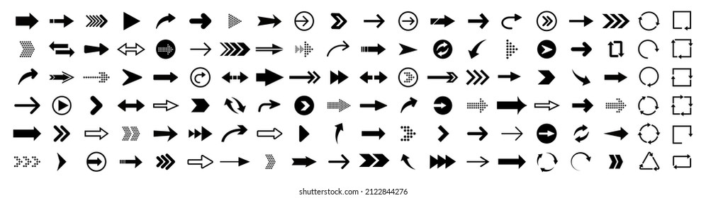 Arrow set icons. Arrows vector collection. Set different arrows for web design. Modern simple arrow. Vector illustration.