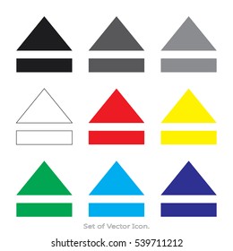 Arrow Set icons with nine Color Variations of flat style. Vector illustration.