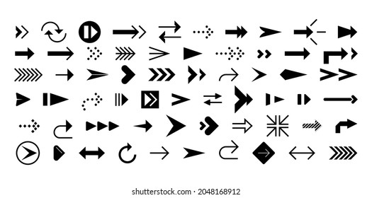 Arrow set icons.
Arrow vector collection. Arrow. Modern simple arrows. Cursor. Vector illustration.