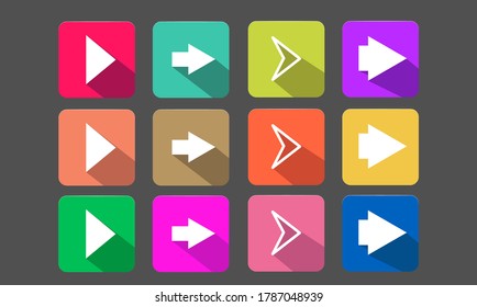 Arrow set illustration with shadow. Arrow vector set. vector icon for web.