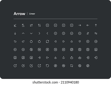 Arrow of set linear icons