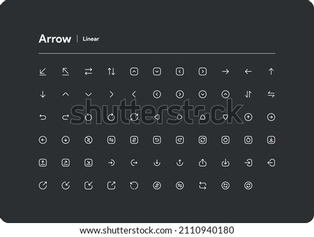 Arrow of set linear icons