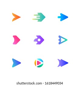 arrow set logo design vector