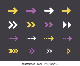 arrow set in many directions moving abstract design art sign
