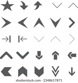 Conjunto de flechas más utilizado para el diseño web y gráfico.