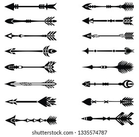 Boho Arrows Bows Stylized Weapons Ethno Stock Vector (Royalty Free ...