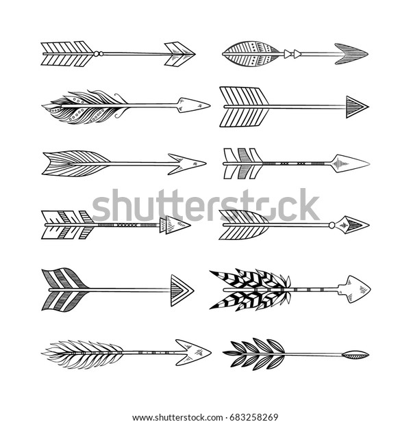 Arrow Set Native American Indian Style Stock Vector (Royalty Free ...