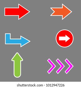 arrow set on gray background.