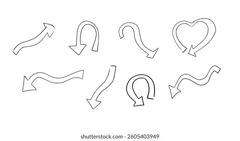 arrow set otline simple design direction