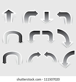 arrow set, paper cut pop up, black color