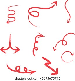 Arrow Set in Red Color with Mixed Positions.