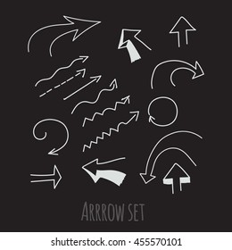 arrow set sketch lines black background