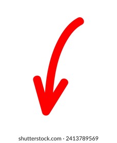 Arrow of set. This striking illustration with a red arrow commands attention, showcasing clear direction in a minimalist design against a clean white backdrop. Vector illustration.