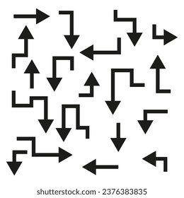 Arrow set. Track, route, path, directions icon. Vector illustration. EPS 10.