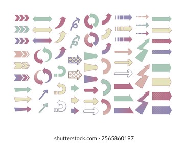 Arrow set of various shapes (dull colors)