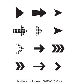 arrow set vector format file. direction isolated icon flat digital abstract button. use for social media template design and much more. 