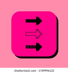 icono de ilustración vectorial de conjunto de flecha. icono de conjunto de flecha en forma bidimensional. El concepto de dirección y la siguiente página mediante un conjunto de flecha con un icono moderno. icono de conjunto de flecha plana.