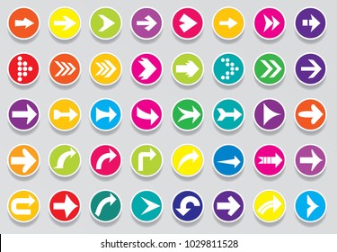 arrow set vector illustration on background