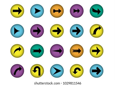 arrow set vector illustration on background