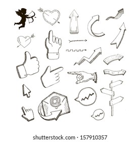 arrow. set of vector sketches